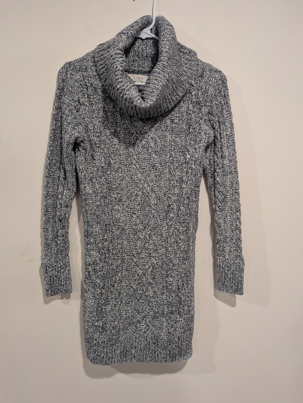 LOFT Wool Blend Cable-Knit Turtleneck Sweater